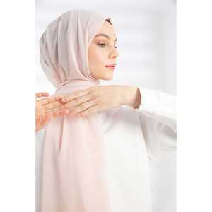 Pañuelo de Chifón Rosa Pálido Largo para Mujer, Pañuelos de Seda Suaves al Tacto - Product Image 3