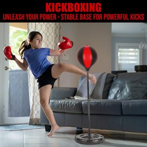 Set de Boxeo para Niños, Saco de Boxeo Inflable con Guantes, Altura Ajustable, Soporte Independiente, Juguete de Entrenamiento de Boxeo para Niños y Niñas - Product Image 6