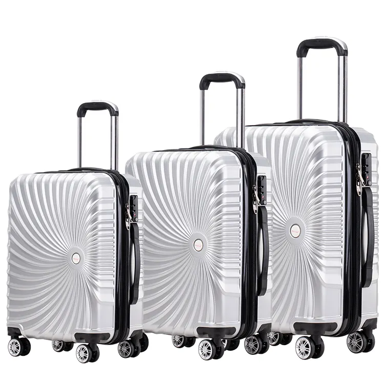 2019 foldable China manufacturer men women abs pc trolley case 20 24 28 set travel bag luggage