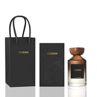 Bouteille en verre de diffuseur de parfum de couleur dégradée haut de gamme avec bouchon en bois texturé Boîte d'emballage de luxe personnalisée et sac cadeau