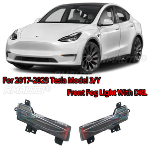 ไฟตัดหมอก LED สำหรับรถยนต์เทสล่า รุ่น 3 และ Y ปี 2017-2023 พร้อมไฟ DRL และแผ่นสะท้อนแสงสีเหลือง รุ่น US - Product Image 1