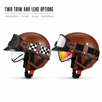 Casque demi-coque de style japonais classique avec lunettes, en ABS, tailles M-XXL, équipement de sécurité pour motards et cyclistes toutes saisons