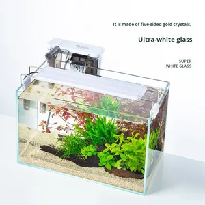 Shandong Aquarium Ecologisch Desktop Ultra-Helder Klein Aquarium Bakje Waterplanten Sierlijke Vissen Schildpad Glas - Product Image 4