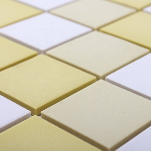 Thiết kế hiện đại vuông màu trắng và màu vàng phòng tắm <span class=keywords><strong>backsplash</strong></span> Gạch Mosaic gốm - Product Image 4