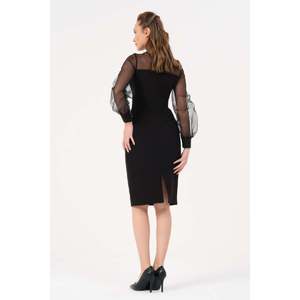 DANS Pull-over décontracté noir uni pour femme, coupe régulière, col rond, mélange de polyester et de coton doux et respirant - Product Image 3