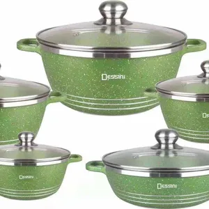 10Pcs Stainless Steel Cookware Set With Glass Lid Professional Stainless Steel Cookware Kitchenware And Cookware