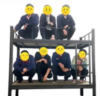 Lit superposé triple en acier au design moderne pour dortoir scolaire, appartement, hôtel - Meuble de chambre en métal durable et peu encombrant