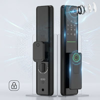Cerradura Inteligente Electrónica para Puerta con Cámara, Control Remoto por Aplicación Tuya, Wi-Fi, Modelo EY-312, Compatible con Puertas de Madera para Uso Doméstico, Acceso por Código NFC