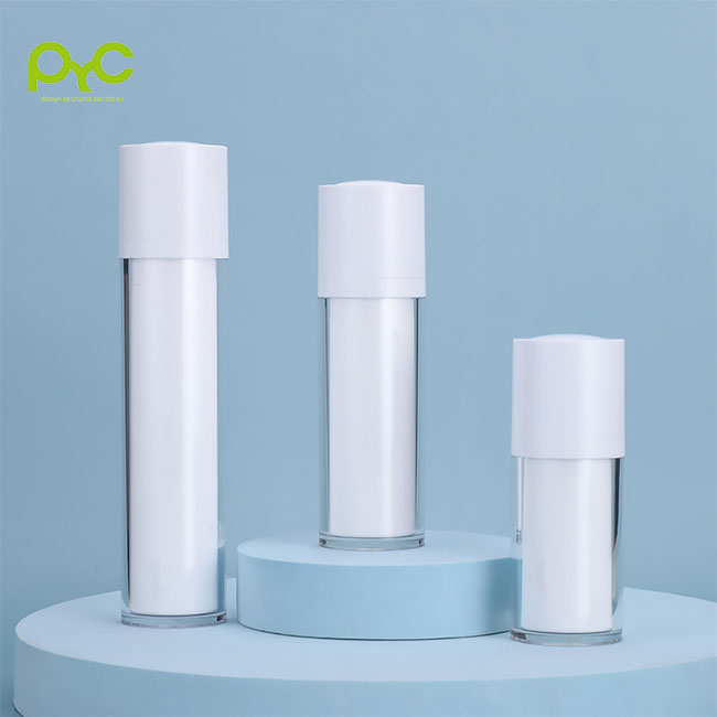 Hot Sale White Rotating Airless Bottle Refillable Cylinder Round Small Spray Bottle