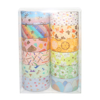 Ensemble de rubans washi personnalisés, mignons, couleur bonbon, avec estampage à chaud, pour journal créatif et décoration DIY, pour le marché international