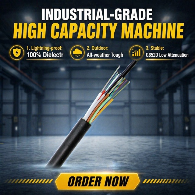 Outdoor GYFTY Fiber Optic Cable SM G652D Non-Metallic Strength Member Fiber Optic Cable for LAN Communication