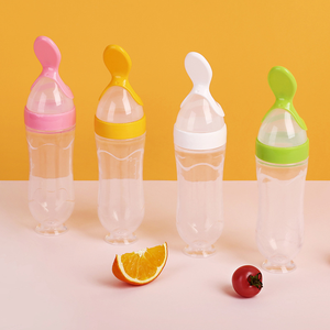 Distributeur et nourrisseur avec couvercle anti-poussière, nourrisseur pour bébé en silicone, cuillère à presser pour nourriture pour nourrissons - Product Image 3
