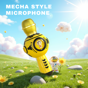 Cartoon Custom Cool Mecha Style Mini <b>Wireless</b> Handheld <b>Microphone</b> for Kid Children Party Electronic Speaker Gifts - Product Image 4