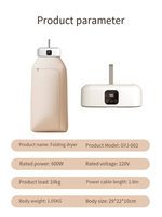 Sèche-linge électrique compact pliable en gros, mini sèche-linge portable, sac de séchage pour appartements, maison et voyage, semi-automatique
