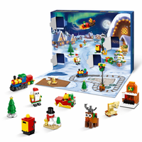 Calendario de Adviento de Navidad, juego de bloques de construcción, juguete de construcción STEM, modelo de pueblo de invierno, kit de cuenta regresiva para las fiestas, regalo para niños