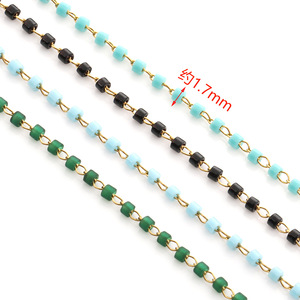Cadena de cuentas de acero inoxidable chapada en oro de 18 quilates, 4 colores, para collares en capas, accesorio de joyería unisex - Product Image 2