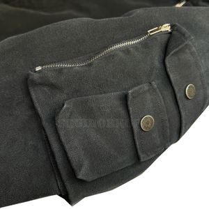 <span class=keywords><strong>Felpa</strong></span> con cappuccio Vintage da uomo personalizzata con imbottitura in cotone a doppio strato, tessuto in tela resistente, <span class=keywords><strong>Zip</strong></span>-Up completa - Product Image 3