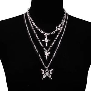 Butterfly Three Piece <b>Necklace</b> Set Zinc Alloy Party Fashion Pendant <b>Necklaces</b> - Product Image 3