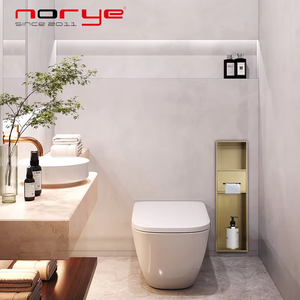 <span class=keywords><strong>Niche</strong></span> de <span class=keywords><strong>douche</strong></span> murale gain de place en acier inoxydable 304 finition satinée Norye avec distributeur de papier toilette pour hôtels - Product Image 3