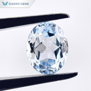 Gemme Tianyu, Zaffiro Sintetico Blu <span class=keywords><strong>Mare</strong></span> Taglio Ovale 8*12mm 4.5ct, Pietra Sciolta all'Ingrosso - Product Image 2