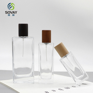 Botella de Perfume de Vidrio Transparente Cuadrada de 30ml/50ml/100ml, Portátil, con Tapa de Madera, para Rellenar Perfume, Venta al Por Mayor - Product Image 6