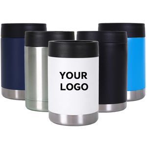 Enfriador de latas de cerveza de 375ml con logotipo personalizado, Enfriador de latas de cerveza de cola rechoncho de acero inoxidable con aislamiento de doble pared para latas de Australia - Product Image 1