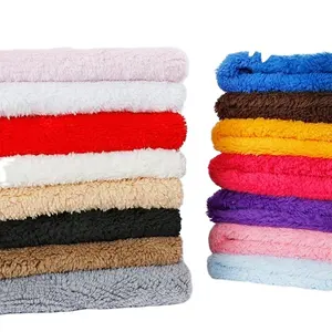 Shaoxing Textile Manufacturer 100% Polyester Cotton Sherpa Fleece Faux Fur Lining Fabric,Faux Lambskin Fleece Fabric