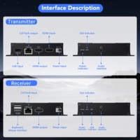 SYONG Extenseur HDMI 4K de haute qualité en aluminium 120M avec USB KVM sur câble LAN Cat 6, Extenseur HDMI vers RJ45 LAN 4K Vidéo sur 120M