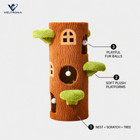 Arbre à chat en forme de maison d'arbre avec plateformes en peluche et nid, tour griffoir pour chats d'intérieur, plusieurs tailles