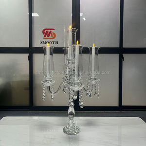 Hot Selling 5-Arm Smooth Crystal Candelabra for Weddings Birthday Parties Valentine's Day Celebrations Restaurants Homes - Product Image 1