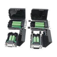 Conectores DB9 D-SUB de 9 Pines, Impermeables, Profesionales, al por Mayor, Tipo Macho, Carcasa de Rosca, Material PP Negro, Niquelado