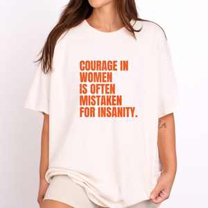 T-shirt Oversize da Donna per il Potenziamento Femminile, Girocollo, 100% Cotone, Vestibilità Ampia, Per Tutte le Stagioni, Stampa Serigrafica con Scritta - Product Image 1