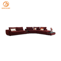Canapé en Velours Simple en Forme de L Confortable et Fonctionnel Meubles de Salon Modernes