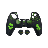 Coque en silicone souple gravée au laser, protection anti-rayures avec 2 capuchons de joystick antidérapants pour manette PS5