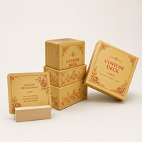 Jeu de cartes d'oracle de tarot d'affirmation personnalisé avec support en bois, boîte personnalisée et bordure colorée