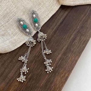 Pinces à cheveux à franges cloche avec motif de strass ovales et ronds pour femmes, pinces bec de canard à franges latérales ethniques, accessoires de style néo-chinois - Product Image 3