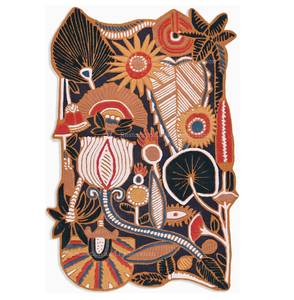 Alfombras de suelo de lana grandes florales personalizadas, decoración moderna para el hogar, conjunto lavable con mechones a mano, diseño decorativo único - Product Image 1