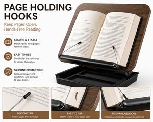 Nouveauté 2026 Support de lecture en MDF noir pour ordinateur portable et livres 23x18.5x5.5cm - Product Image 3