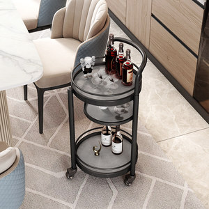 Chariot à nourriture à 4 roues en métal durable <span class=keywords><strong>de</strong></span> style nordique avec rangement pour restaurant, dessert, collation, boisson, gâteau, vin, thé, livraison - Product Image 3