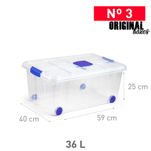 Contenitore di Plastica Originale da 36 L con Ruote per Organizzazione Domestica - Product Image 1