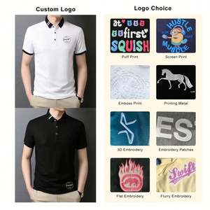 Deux Tons Couleur Broderie Patchwork Bouton Cou Casual Marque Golf Sport Wear Hommes Polo Shirt pour Hommes Polo - Product Image 4