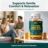 Gummies de L-Tyrosine OEM sans sucre 1000mg, haute biodisponibilité, végétaliennes, supplément énergétique pour personnalisation de marque