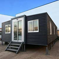 Grande maison préfabriquée conteneurisée extensible à double aile de 20/40 pieds, deux chambres, pour usage scolaire, maison portable, unité d'habitation préfabriquée
