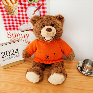 CustomPlushMaker Vente en gros : Peluche ours souriant avec <span class=keywords><strong>pull</strong></span>, jouet en peluche animal mignon - Product Image 4