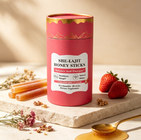 Bâtonnets de miel Shilajit à marque privée, 30 unités, pour l'équilibre et l'énergie des femmes, saveur fraise, complément alimentaire