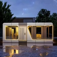 Maison-capsule mobile moderne avec système d'énergie solaire, logement extérieur/de secours en cas de catastrophe