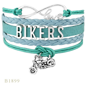 Biker Chick Live to Ride Cyclisme Moto Drapeau à damier Motocross Dirt Bike Vélo Auto Voiture Moto Racing Bracelet - Product Image 3