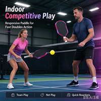 Nouvelle tendance, raquette de pickleball personnalisée en fibre de carbone, grand sweet spot, cadre en graphite, épaisseur 16 mm, raquette pour adultes, tous niveaux
