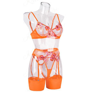 Nieuw Design Valentijnsdag 4-delig Sexy Erotisch Ondergoed Kant Lingerie Fruitkleur Transparante Dameslingerie Sets - Product Image 3