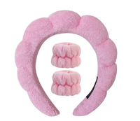 Ensemble de bandeaux et de bracelets de spa en tissu éponge doux pour le maquillage, avec logo personnalisé, pour le lavage du visage et les soins de la peau